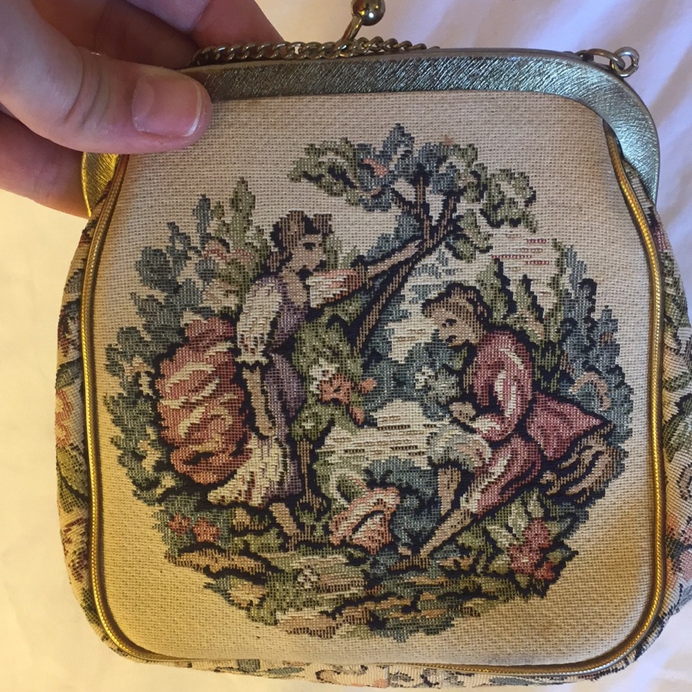 Pretty Vintage Embroidered Tapestry Purse - Picture 7 of 7